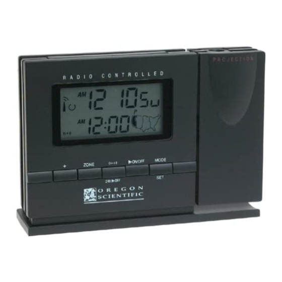 OREGON SCIENTIFIC RADIO CONTROLLED PROJECTION CLOCK RM318PA OWNER'S