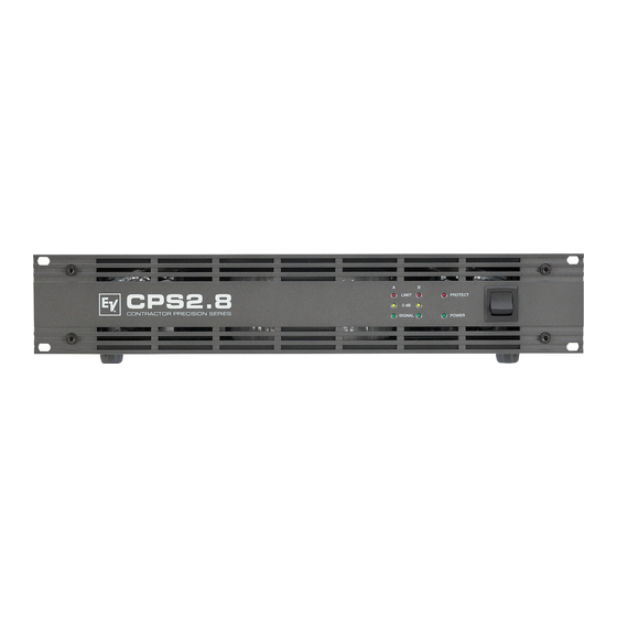 Electro-Voice High-Efficient, Lightweight Two-Channel Power Amplifier CPS2.8 Specification Sheet