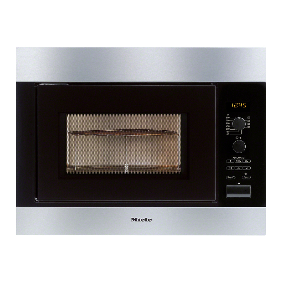 Miele M 8261 Built-in Microwave Oven Manuals