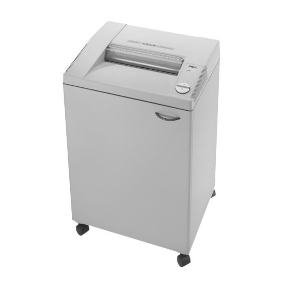 User Manuals: IDEAL 2603 cross/cut Audit Paper Shredder