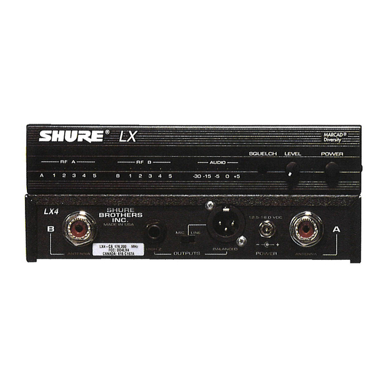 SHURE LX4 SERVICE MANUAL Pdf Download | ManualsLib