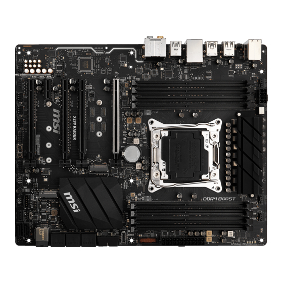 MSI X299 RAIDER Quick Start Manual