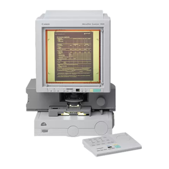 Canon Microfilm Scanner 350II Instructions Manual