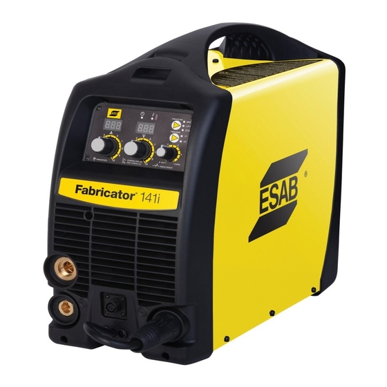 ESAB FABRICATOR 141I SERVICE MANUAL Pdf Download ManualsLib