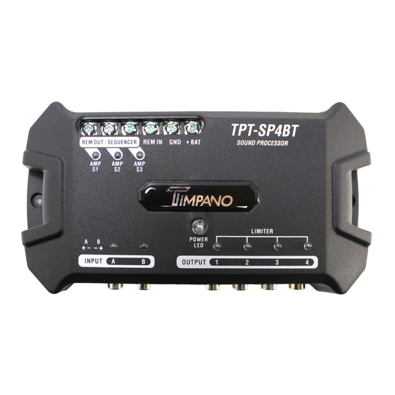 User Manuals: TIMPANO TPT-SP4BT Audio Signal Processor