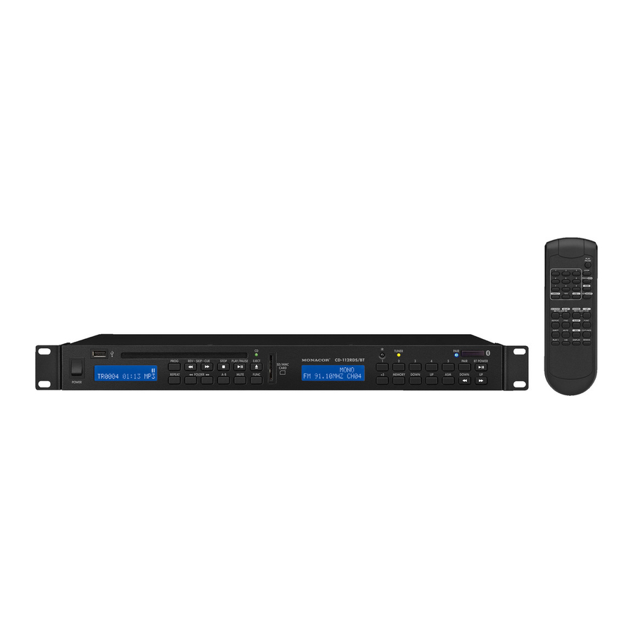IMG STAGE LINE CD-112RDS/BT Instruction Manual