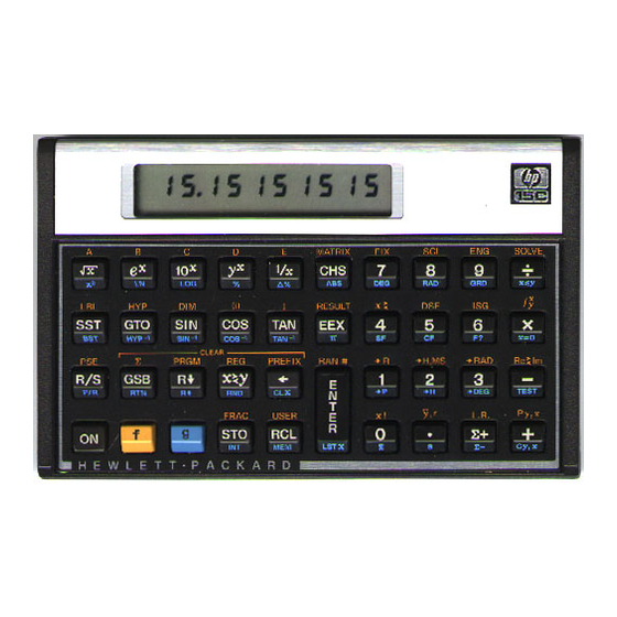 HP 15C ADVANCED FUNCTIONS HANDBOOK Pdf Download ManualsLib