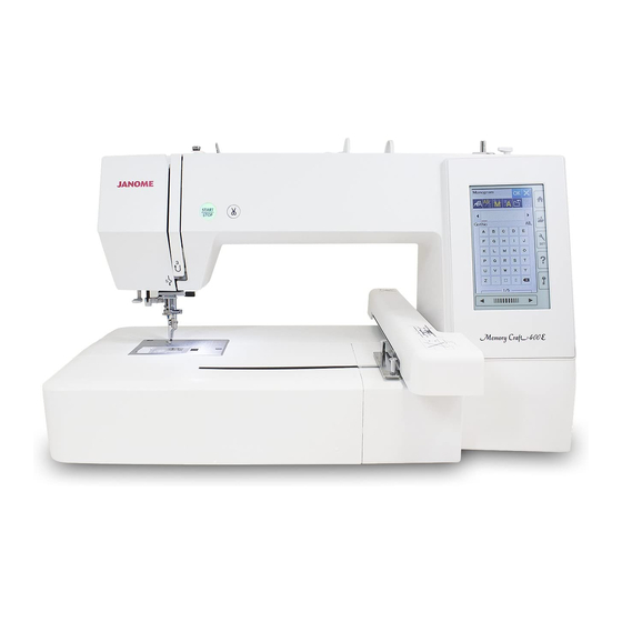 JANOME MC400E SERVICE MANUAL Pdf Download | ManualsLib