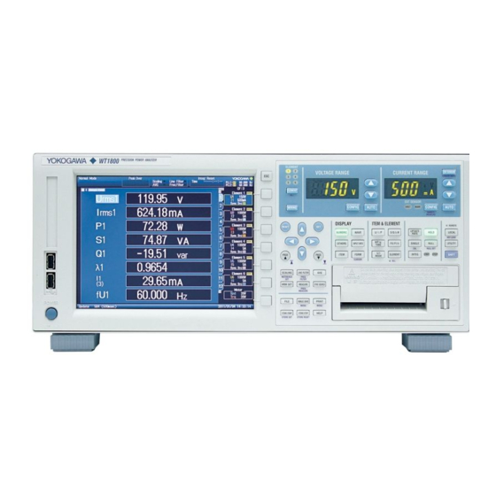 YOKOGAWA WT1800 USER MANUAL Pdf Download ManualsLib