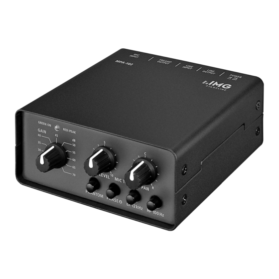 IMG STAGE LINE MPA102 INSTRUCTION MANUAL Pdf Download ManualsLib