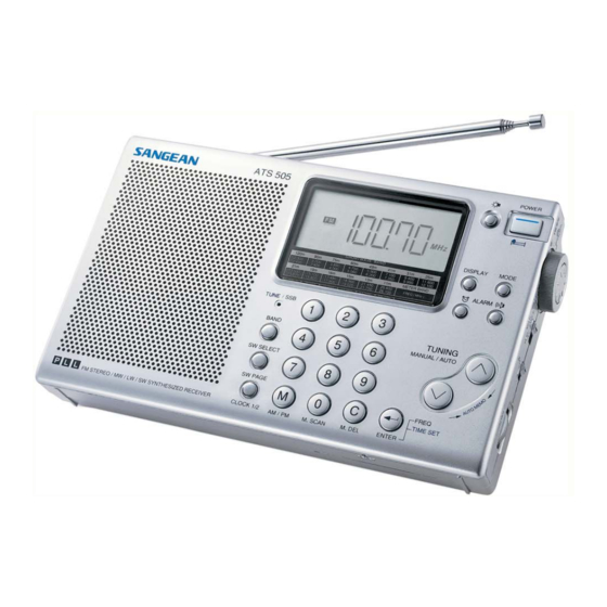 Sangean  ATS505P  ATS-505P ATS-505P Specification Sheet