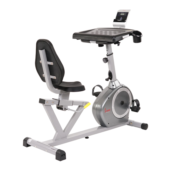 Sunny recumbent bike discount manual