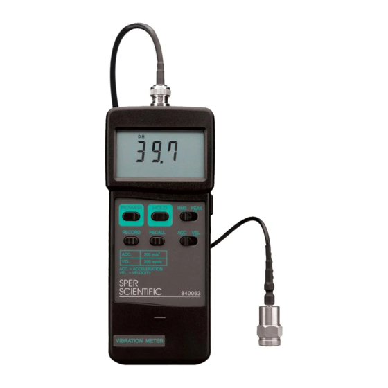 Sper scientific 840063 Instruction Manual