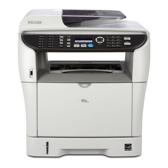 Ricoh Aficio SP 3400SF Quick Manual