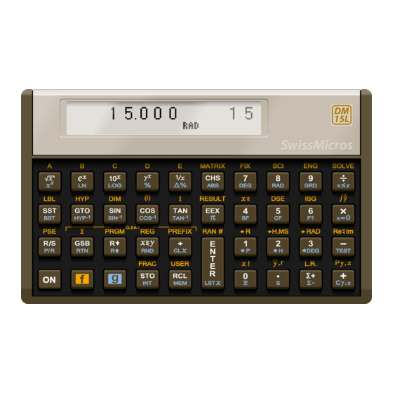 SwissMicros DM-15L Manual