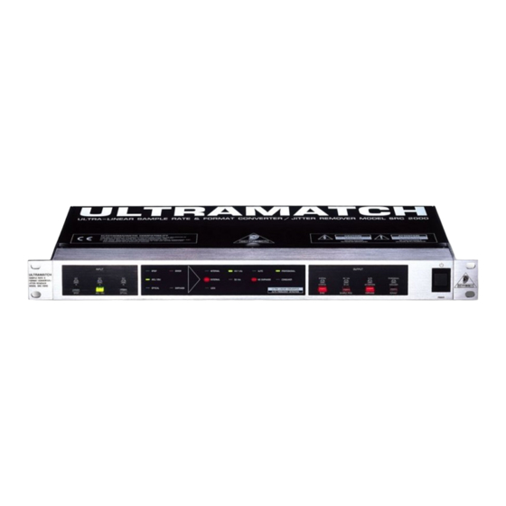 Behringer ULTRAMATCH SRC2000 User Manual