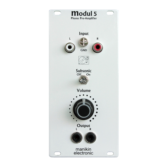 User Manuals: Manikin Electronic Modul 5 Phono Preamp