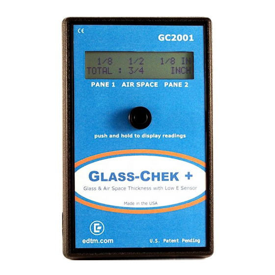 EDTM GLASS-CHEK+ GC2001 Manual