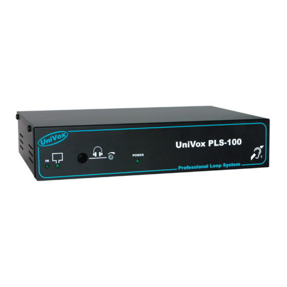 Univox PLS-100 Installation Manual