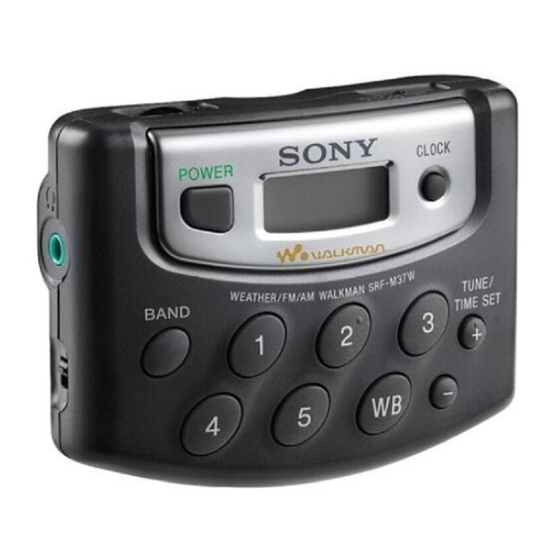 Sony Walkman SRF-M37 Operating Instructions