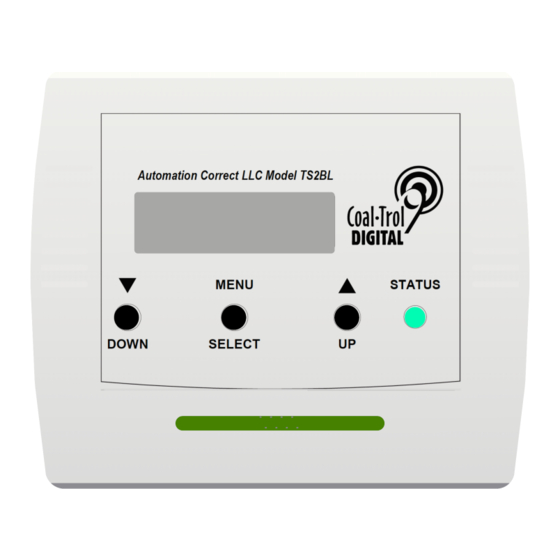 Automation Correct Coal-trol Digital TS2BL User Manual