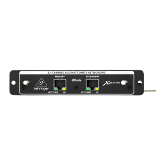 Behringer X-DANTE Quick Start Manual