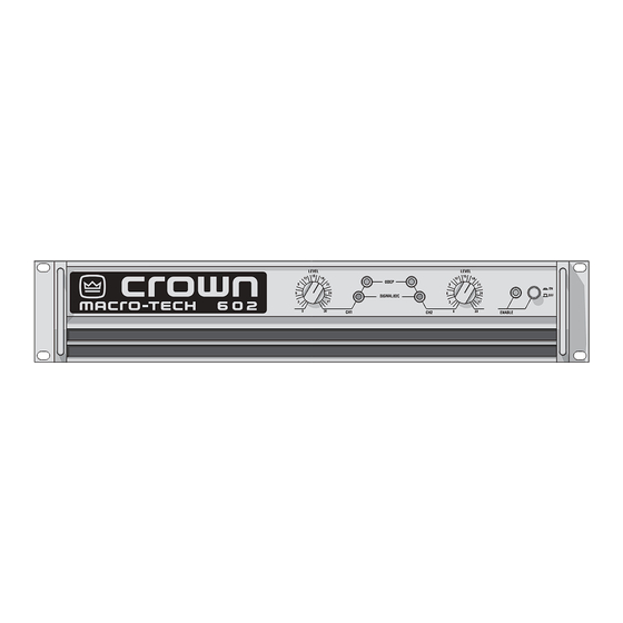 Crown 1202 & 2402 Operation Manual