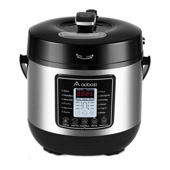 Aobosi YBW30-80Q Programmable Pressure Cooker 3Qt/800W Non-Stick Cooking Pot  Digital Cooker