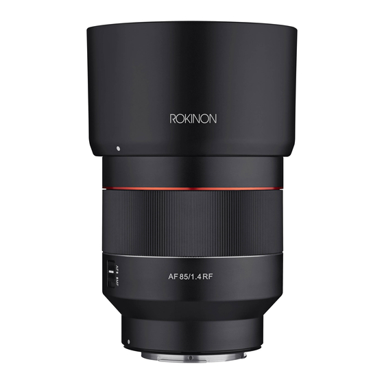 Rokinon 85mm F1.4 Instruction Manual