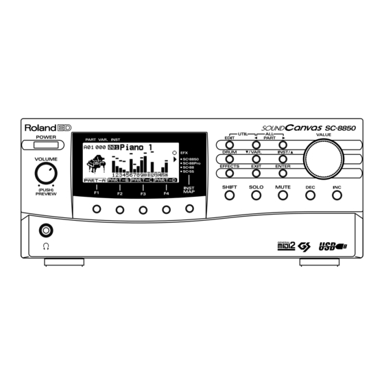 Roland Sound Canvas SC-8850 Owner's Manual