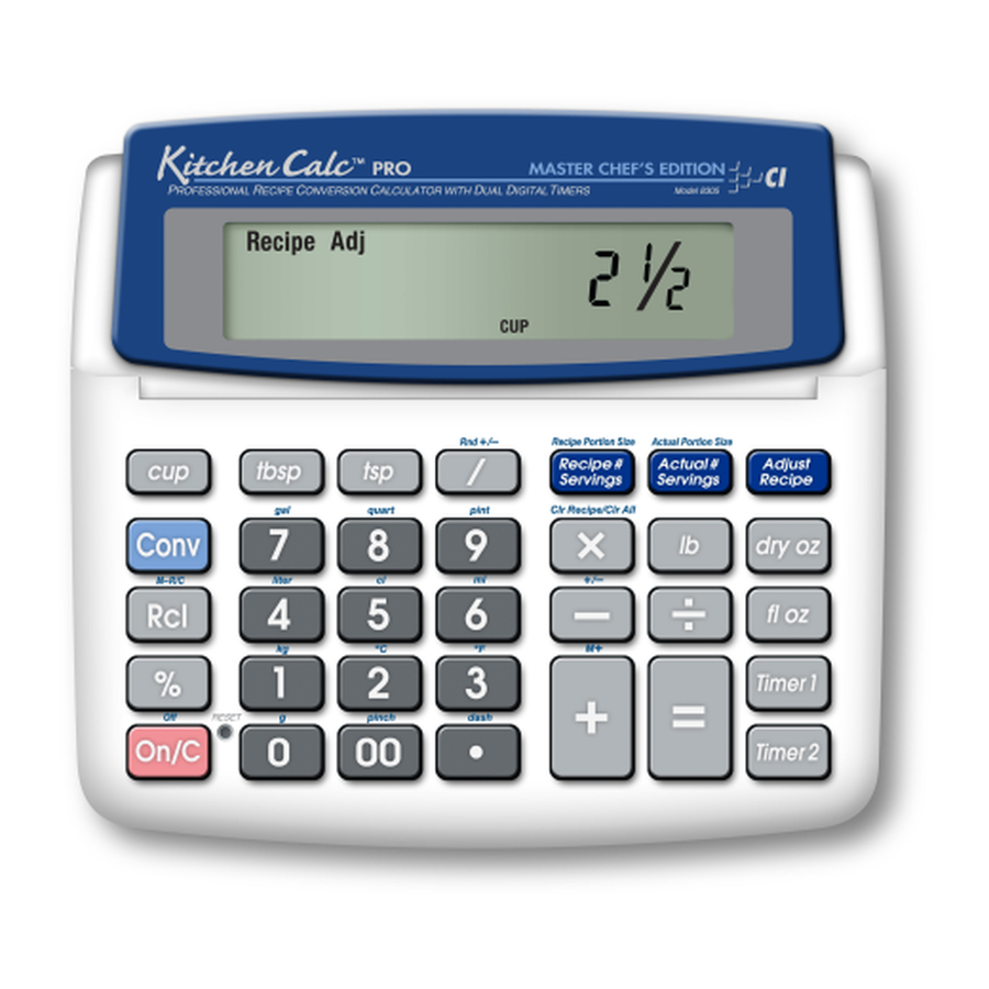 Calculated Industries KitchenCalc Pro Manuals