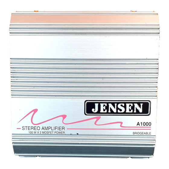 Jensen A1000 Owner's Manual And Installation Instructions