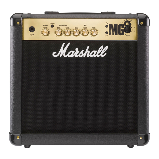 Marshall Amplification MG15: MG15R Owner's Manual