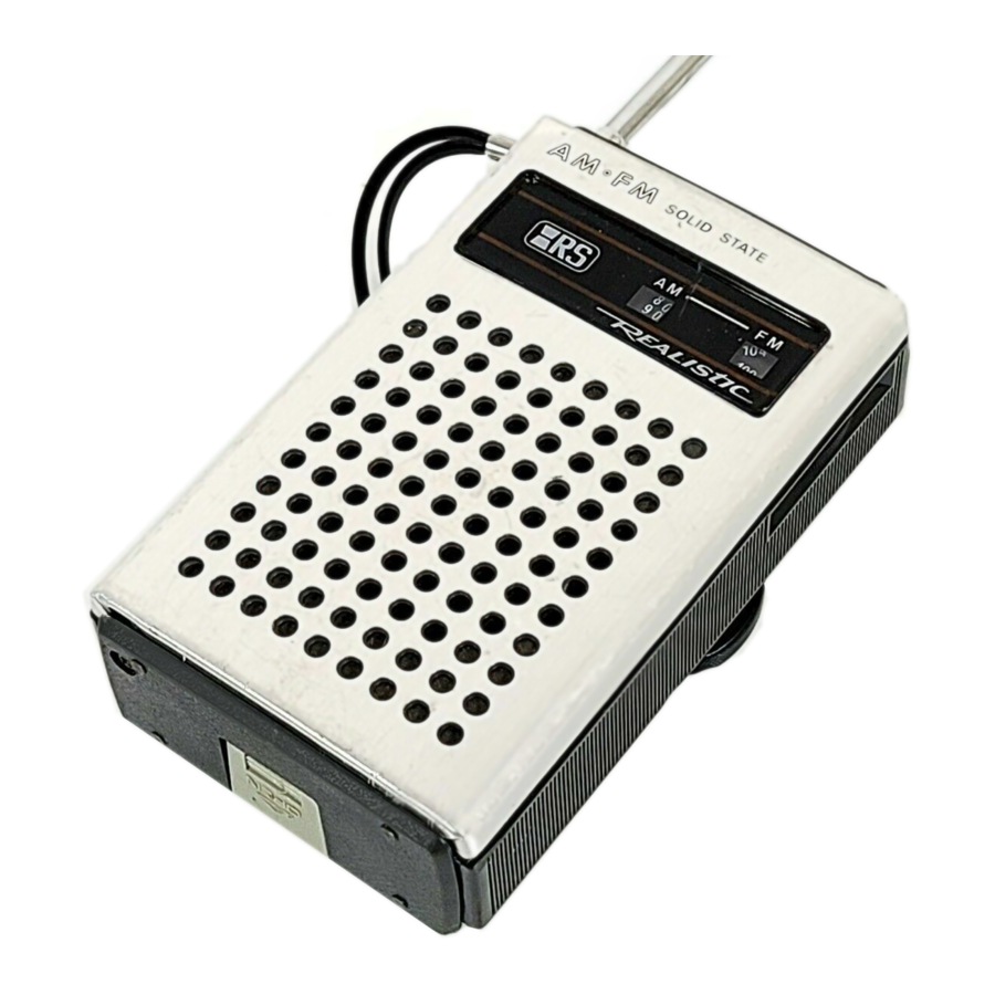 Realistic 12-609 - AM/FM Pocket Radio Manual