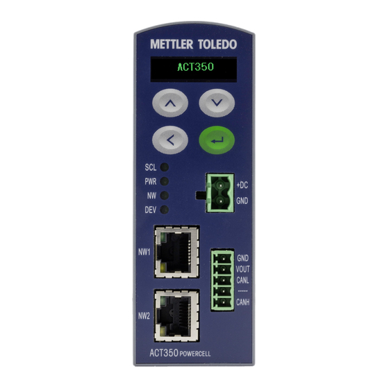METTLER TOLEDO ACT350 POWERCELL USER MANUAL Pdf Download ManuaLib