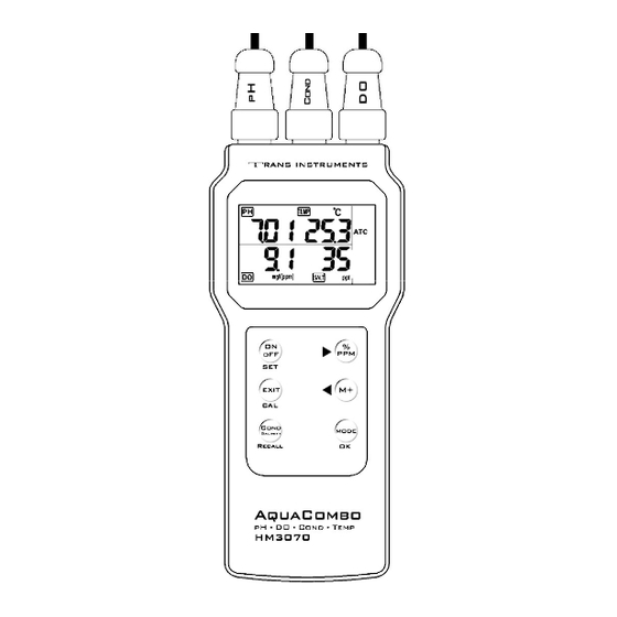 Trans instruments AquaCOMBO HM3070 Operation Manual