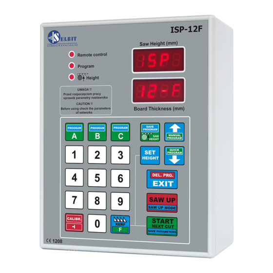 Selbit ISP-12F Thickness Controller Manuals