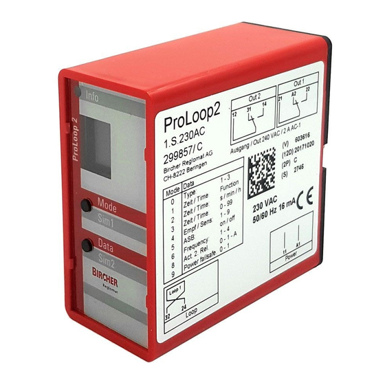 Bircher Reglomat ProLoop Operating Instructions
