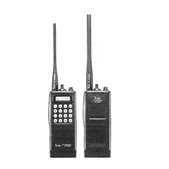 Icom IC-F30LT Instruction Manual