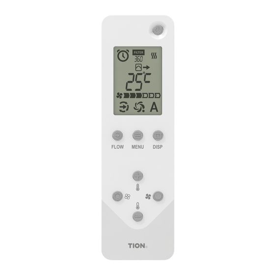 Tion RC02 Universal Remote Control Manuals