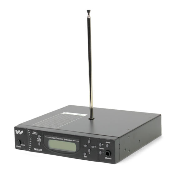 Williams Sound PPA T35 Manual And User Manual