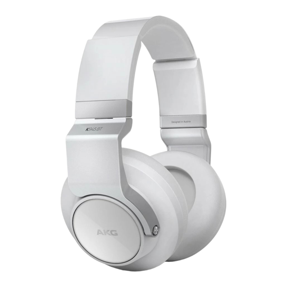 AKG K845 BT QUICK START MANUAL Pdf Download ManualsLib