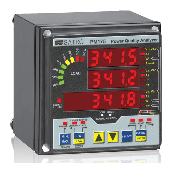 Satec PM175 Installation And Operation Manual