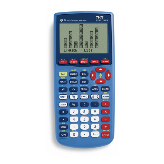 TEXAS INSTRUMENTS TI-73 EXPLORER MANUAL BOOK Pdf Download | ManualsLib