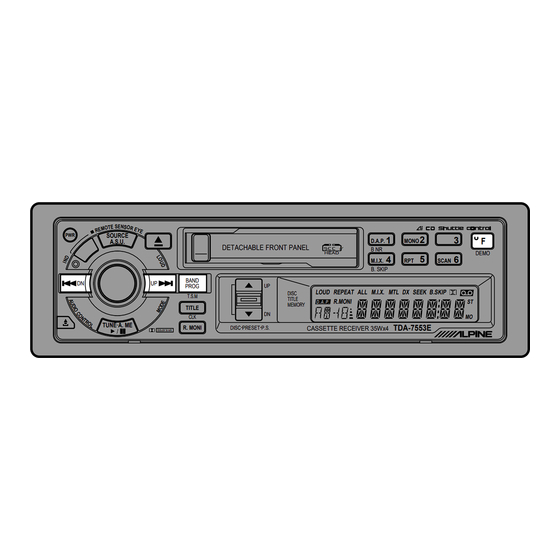 Alpine TDA-7551E Owner's Manual