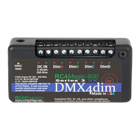 RC4 Wireless DMX6dim-500 Quick Start Manual