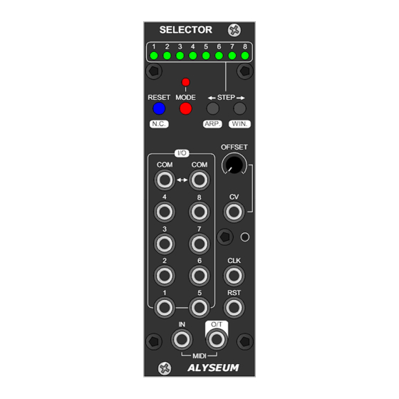 Alyseum SELECTOR Manuals