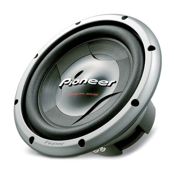 Pioneer TS-W308D4 - Car Subwoofer Driver Instruction Manual