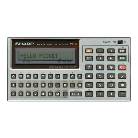 Sharp PC-1246 Manuals