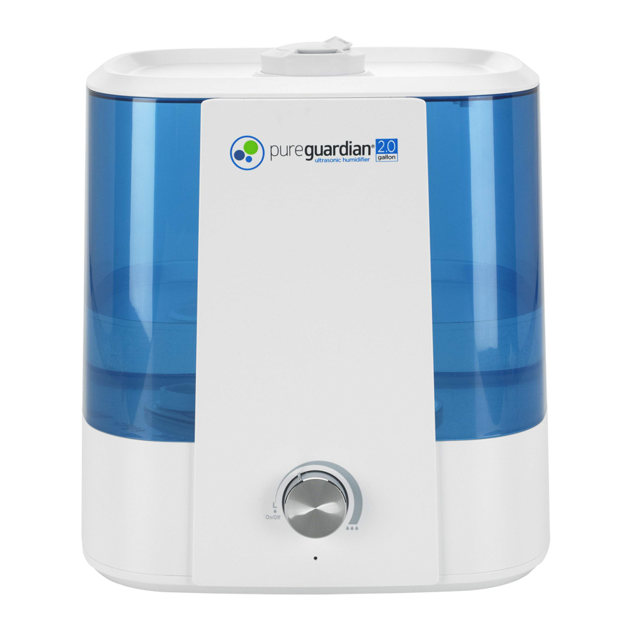 Guardian H5175 - PureGuardian 2-Gallons Top Fill Ultrasonic Cool Mist Humidifier with aroma tray Manual